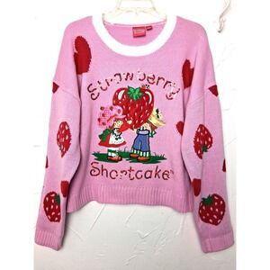 Strawberry Shortcake Sweater Womens XL Kawaii Retro Cutesy Feminine Girly